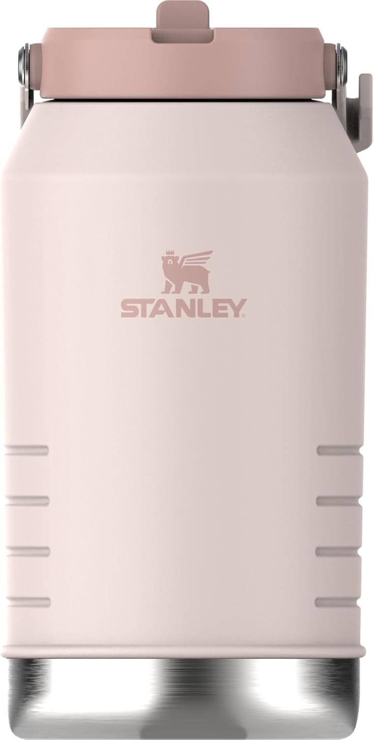 Stanley IceFlow 2.0 Flip Straw Jug with Handle 96 oz | Twist On Lid and Flip Up Straw | Leakproof for Travel and Sports | Insulated Stainless Steel |BPA-Free | Rose Quartz