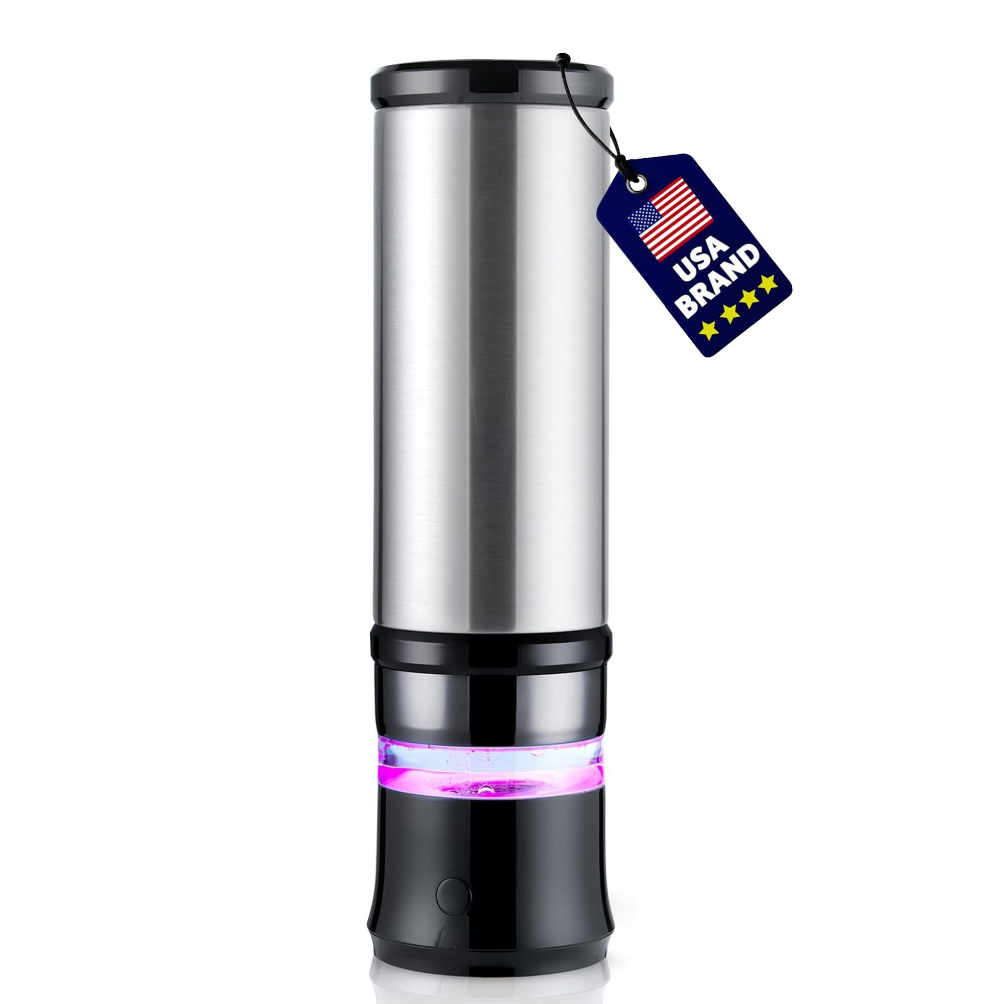 LevelUpWay 2025 Hydrogen Water Bottle Generator – New Technology Glass with SPE PEM Ionic Membrane – High Borosilicate Glass – 13 Ounce (Crystal Silver)