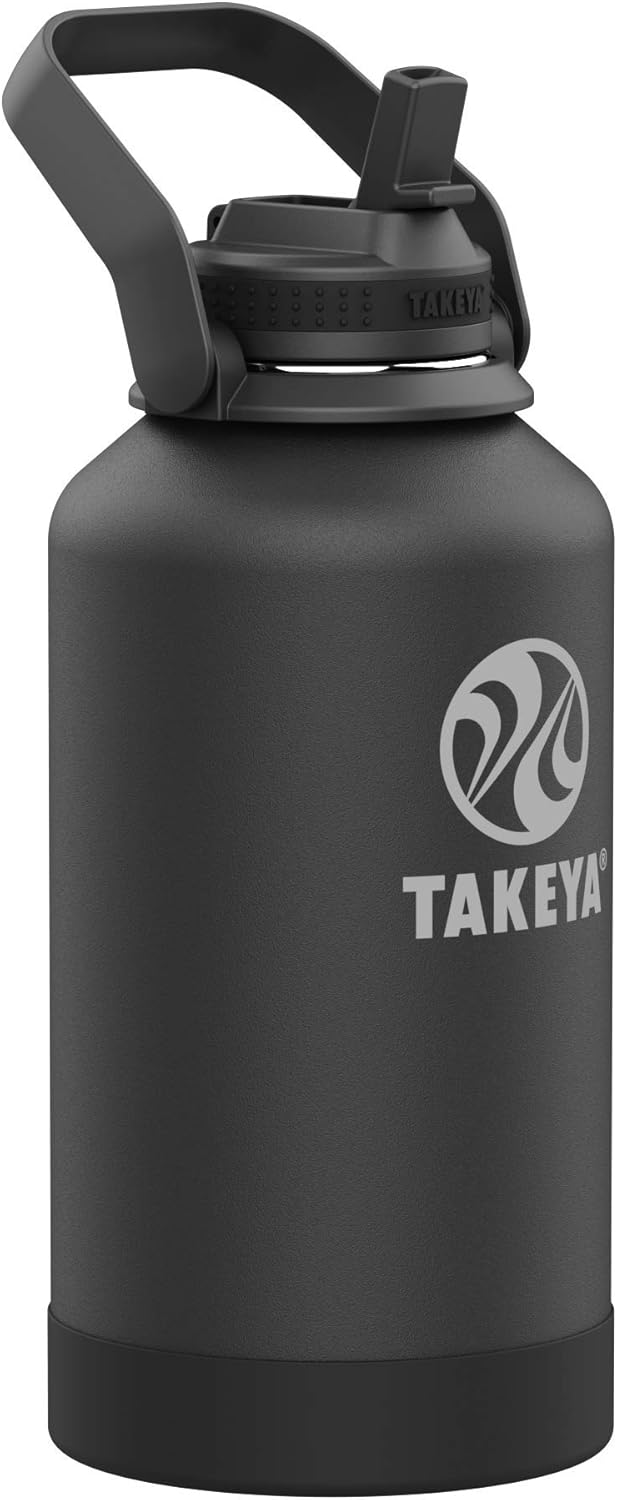 Takeya 885395530055 Actives Pickleball Insulated Stainless Steel Bottle, Spout Lid Rally Blue 40oz
