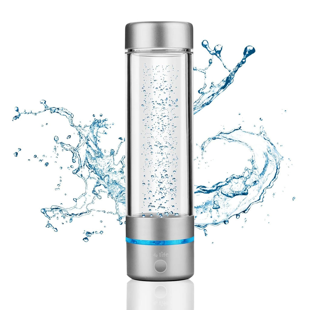 Hydrogen Sport Water Bottle, Professional Hydrogen-Rich Water Generator with SPE and PEM, 320ml 5000PPB Dual Mode Hydrogen Water Maker ionized for Travel Hiking Swimming