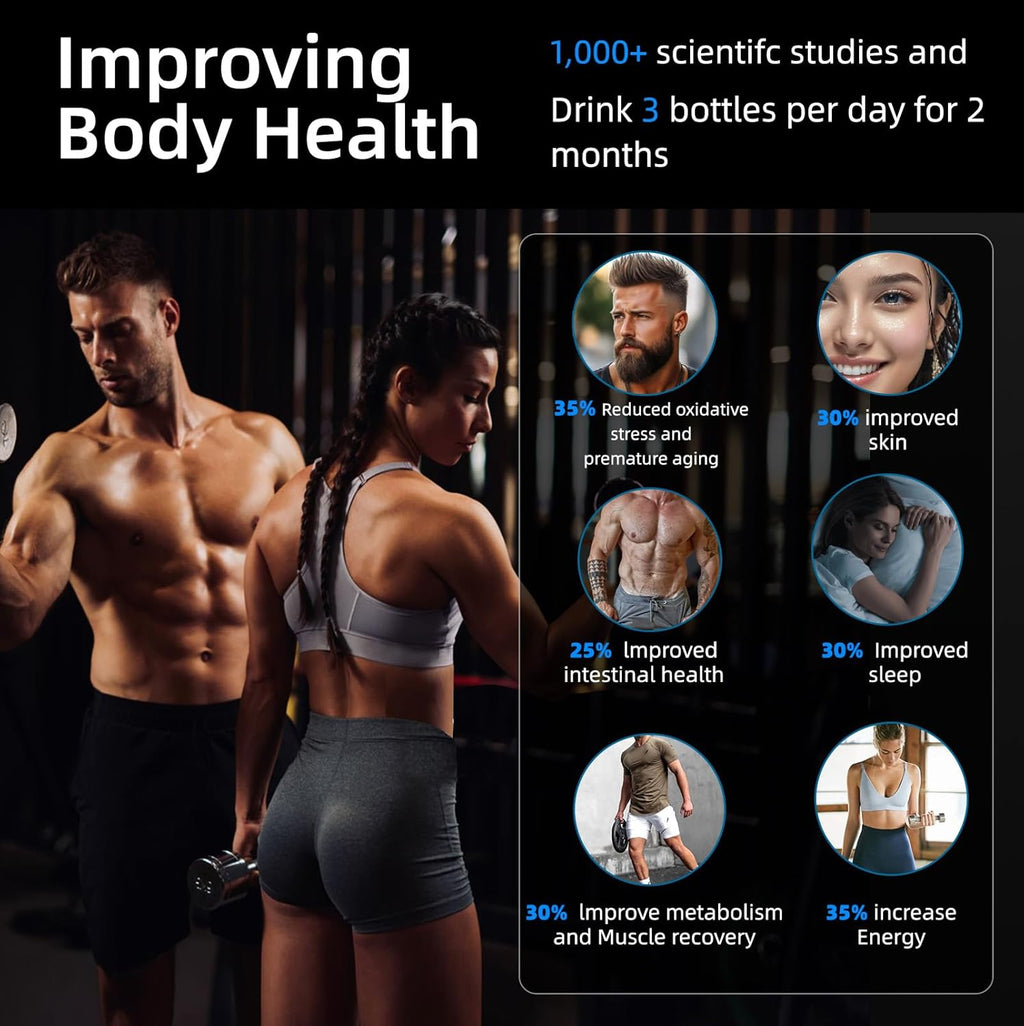 Hydrogen Water Bottle, 50 oz (1.5 Liter) Hydrogen Sport Water Bottles with Advanced Hydrogen Production Technology, Portable Rechargeable Water Generator Ionizer for Home, Office, and Travel