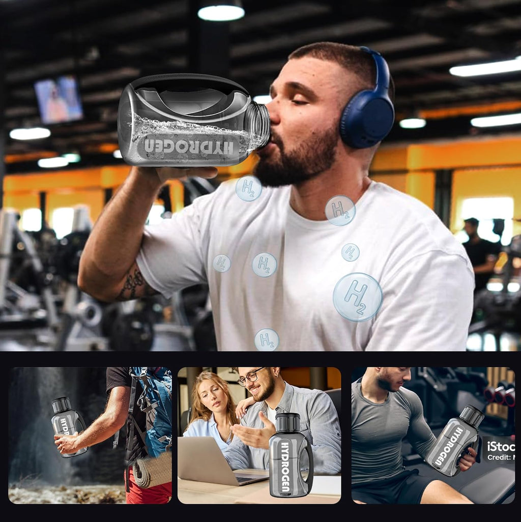 Hydrogen Water Bottle, 50 oz (1.5 Liter) Hydrogen Sport Water Bottles with Advanced Hydrogen Production Technology, Portable Rechargeable Water Generator Ionizer for Home, Office, and Travel