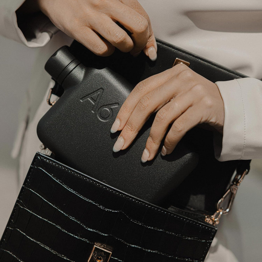 memobottle A6 Elegant BLACK | 16 oz / 500 ml | Stainless Steel Water Bottle for Modern, Gym & Travel Adventures