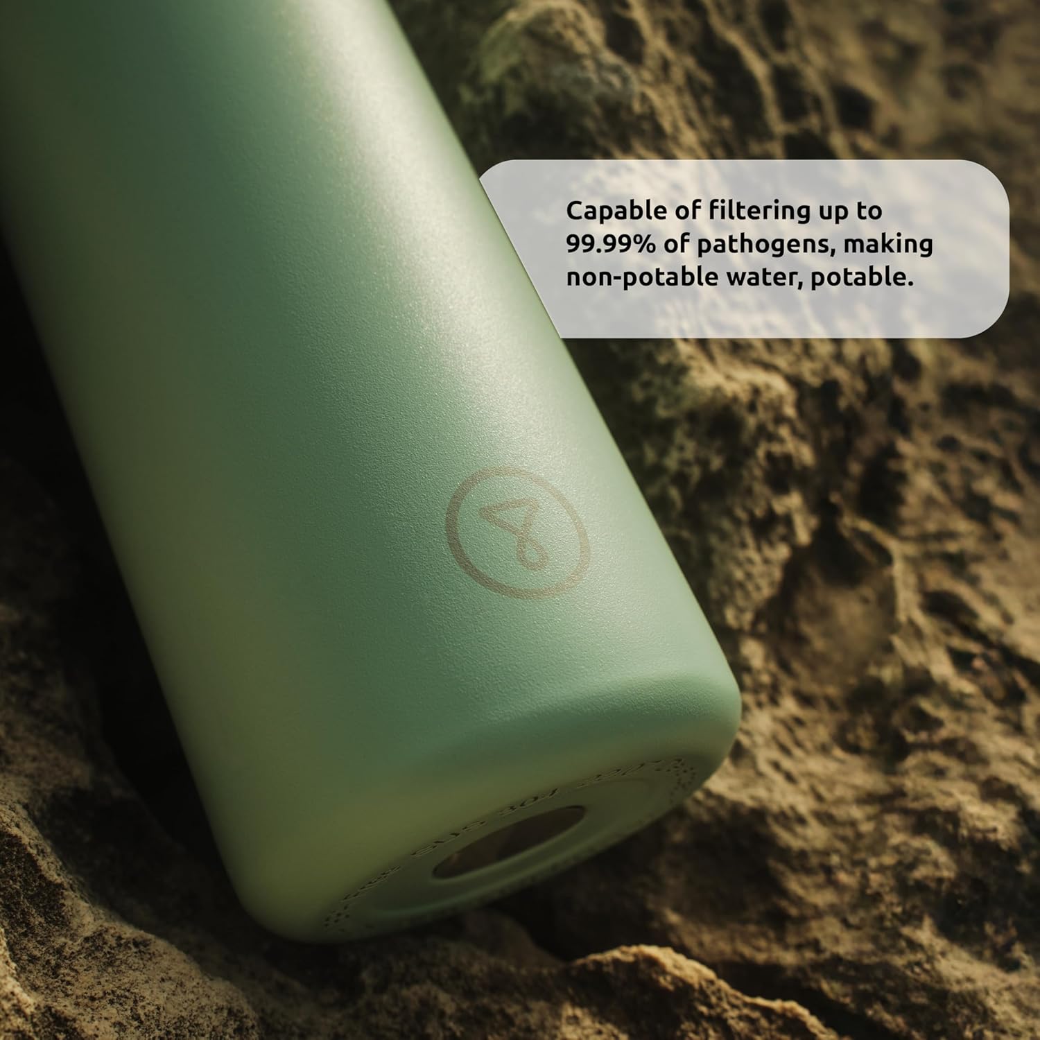 Tappwater BottlePro Adventure - Stainless Steel Water Bottle with Filter for Travel and Sports, filters 100+ unwanted substances. Non-drinking water purifier. Reusable 25oz BPA-free Bottle (Green)